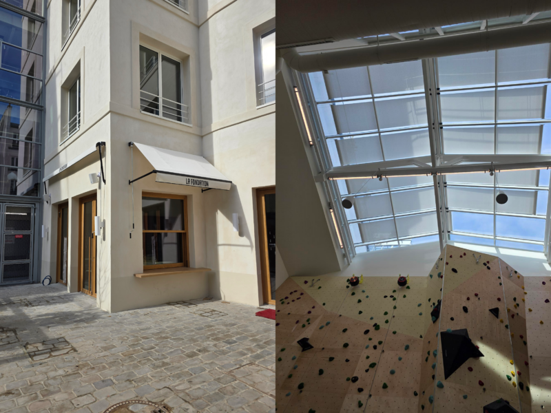 Salle de sport équipé de store à projection ainsi que de store de verriere